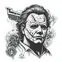 michael myers mask   tattoo design idea