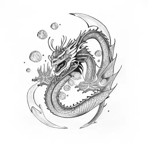 dragon holding a crystal tattoo design idea