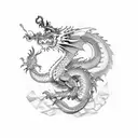 dragon on crystal tattoo design idea