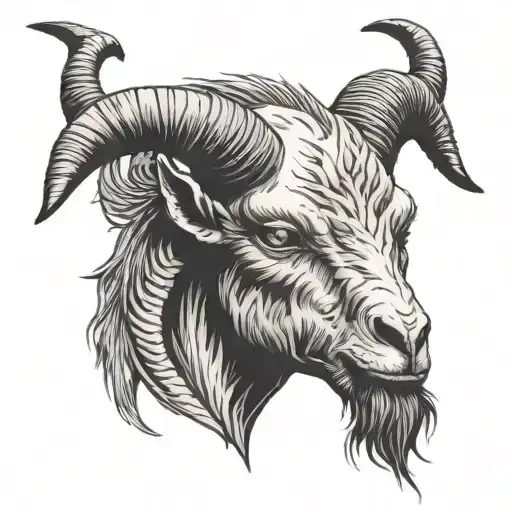 S. slipknot. goat head. upside down goat  tattoo design idea