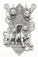 Cerberus guarding the gates tattoo design idea
