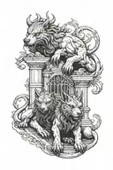 Cerberus guarding the gates tattoo design idea