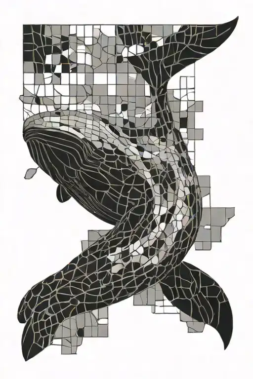 whale Mosaic tattoo design idea