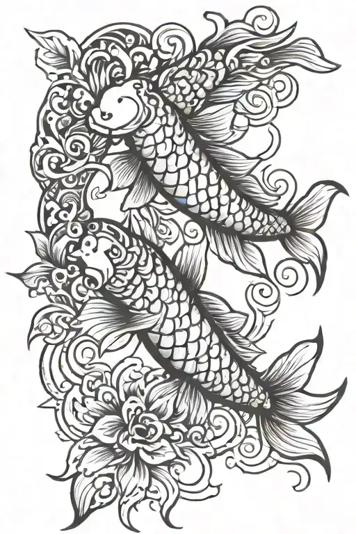 philippines koi tribal tattoo design idea