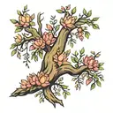 willow tree branch tattoo design idea