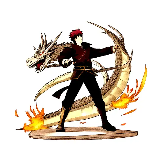 Dragon and sword tattoo design idea