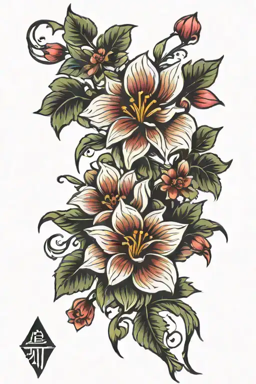 lao flowers  tattoo design idea
