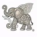 mandala elephant side view tattoo design idea