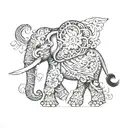 mandala elephant side view tattoo design idea