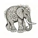 mandala elephant side view tattoo design idea