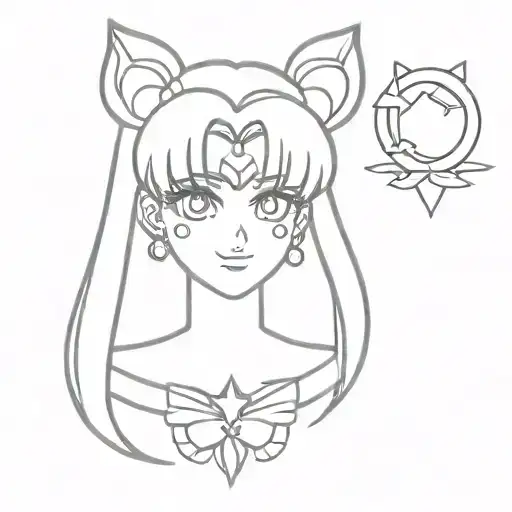 plus size sailor moon tattoo design idea
