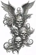 good vs evil tattoo design idea