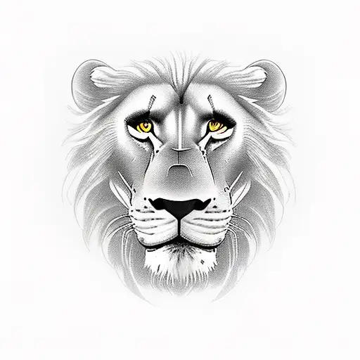 simba the lion pushing lawn mower  tattoo design idea