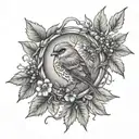 hawthorn inside a frame tattoo design idea