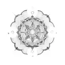 Create a mandala-inspired design featuring a Christian cross at the center tattoo design idea