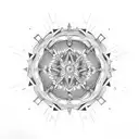 Create a mandala-inspired design featuring a Christian cross at the center tattoo design idea