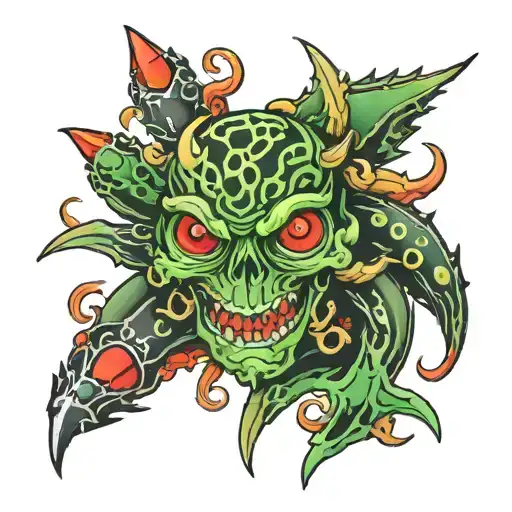 toxic virus spike poz tattoo design idea
