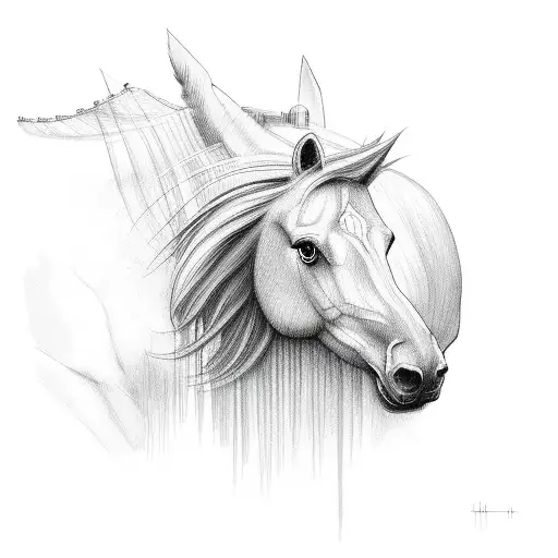 wild mustang tattoo design idea