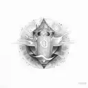 The entire design should be drawn on top of a shaded cloud for a background, which is centered around the text: X•VII•MM tattoo design idea