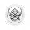 The entire design should be drawn on top of a shaded cloud for a background, which is centered around the text: X•VII•MM tattoo design idea