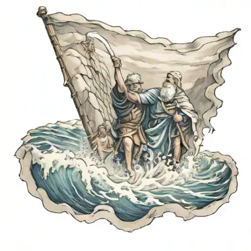 Moses parting the sea  tattoo design idea