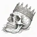 skull with crown of thorns tattoo design idea