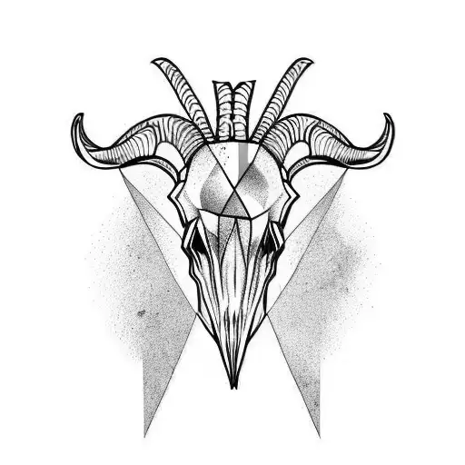 goat skull tattoo design idea