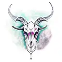 goat skull tattoo design idea