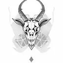 goat skull tattoo design idea