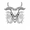 goat skull tattoo design idea