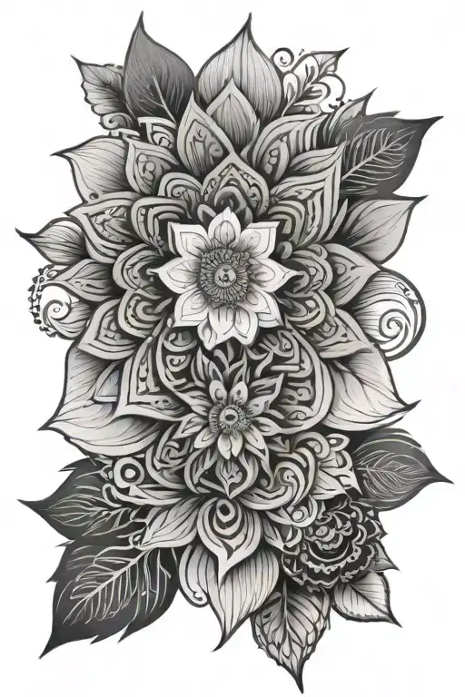 mandala floral design tattoo design idea