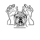 a hand with the mack truck bulldog coming out of it tattoo design idea