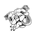 a hand with the mack truck bulldog coming out of it tattoo design idea