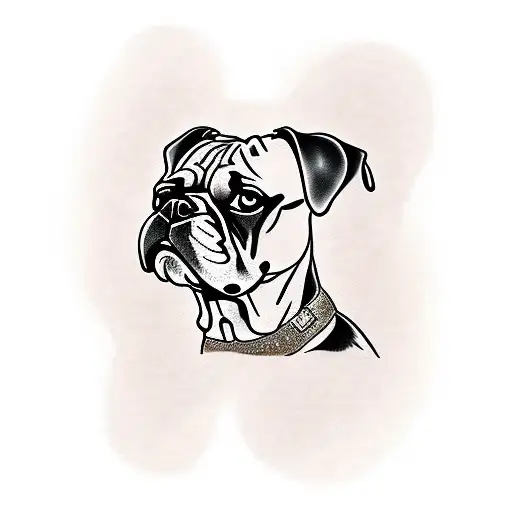 Boxer dog tattoo design idea