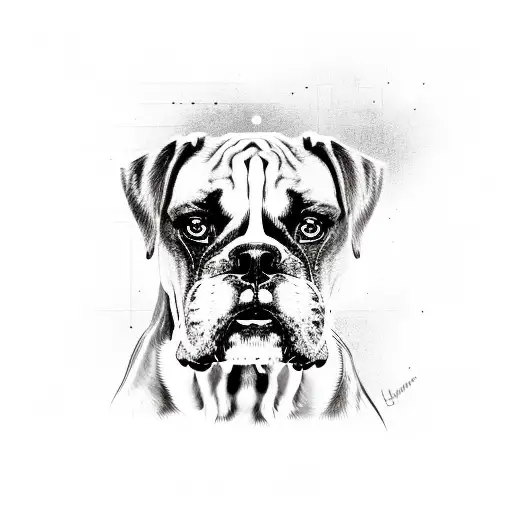 Boxer dog tattoo design idea
