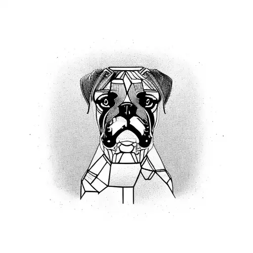 Boxer dog tattoo design idea