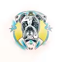Boxer dog tattoo design idea