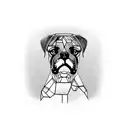Boxer dog tattoo design idea