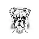 Boxer dog tattoo design idea