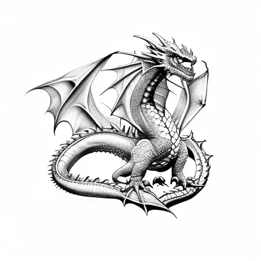 Cute Dragon  tattoo design idea