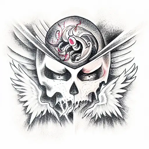 war between good and evil in heaven  tattoo design idea