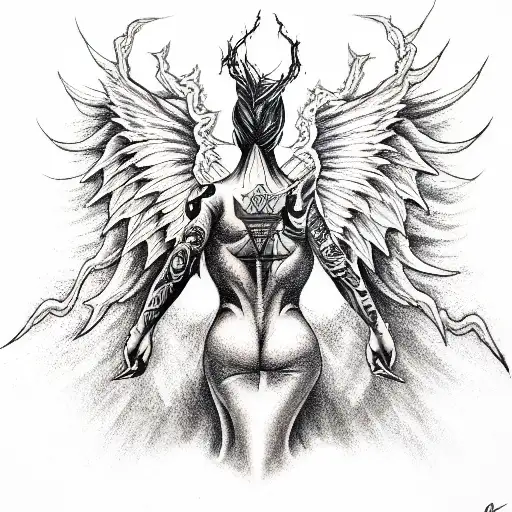 good va evil war in heaven  tattoo design idea