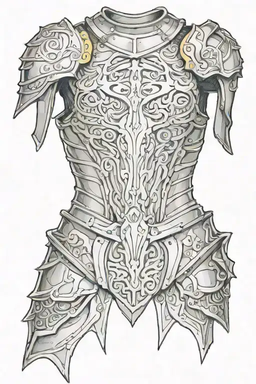 armour shoulder  tattoo design idea