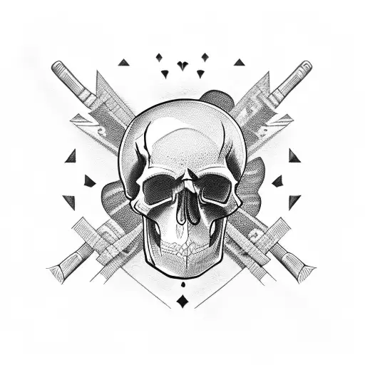 Car skull booze tattoo design idea