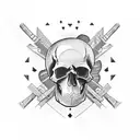 Car skull booze tattoo design idea