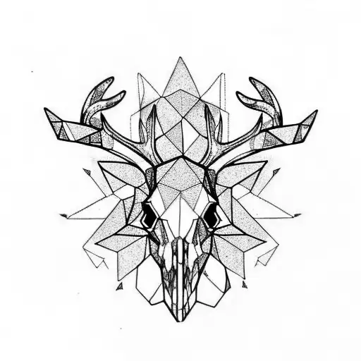 Deer skull tattoo design idea