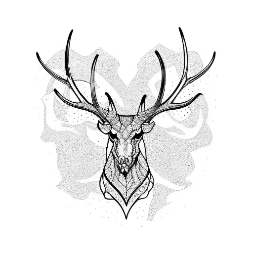 Medieval antlers  tattoo design idea