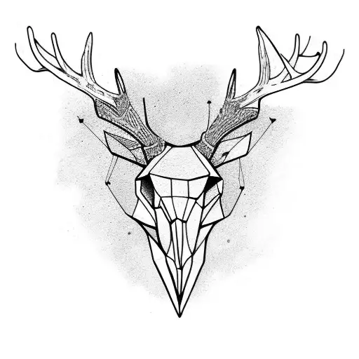 Deer skull tattoo design idea