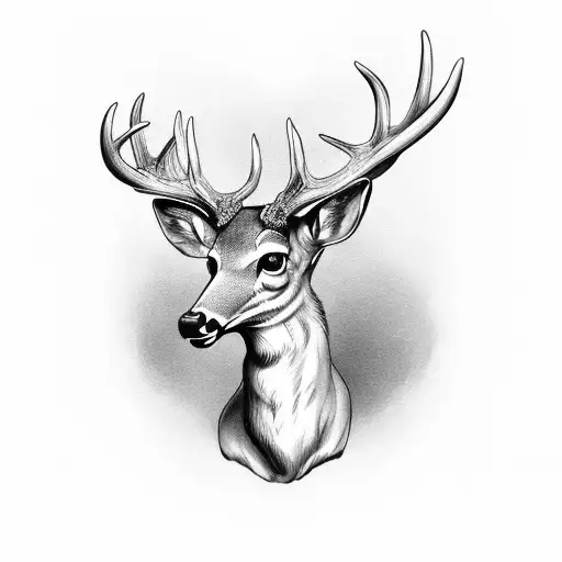 Deer skull tattoo design idea