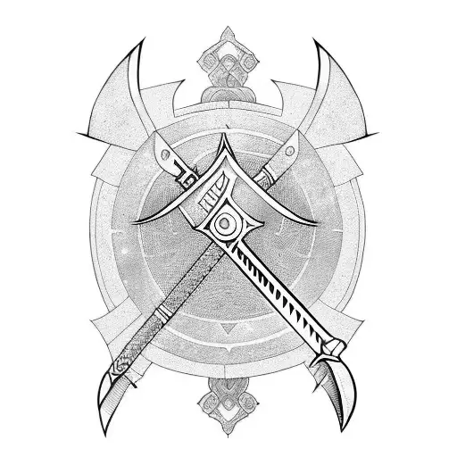 Medieval sword tattoo design idea